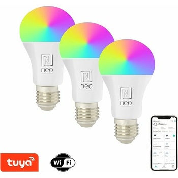 Immax NEO LITE 3x Smart žiarovka LED E27 9W RGB+CCT farebná a biela, stmievateľná, WiFi