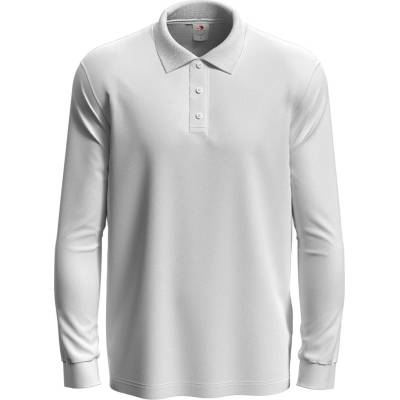 Stedman classic polo long sleeve st3400 / Мъжка поло тениска с дълъг ръкав - бяла xxl (st3400whixxl)