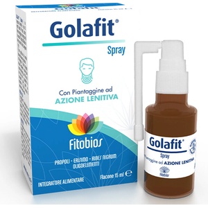 Fitobios Golafit - Успокояващ спрей за гърло с прополис и етерични масла, 15 ml (430451 FITO)