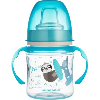 Canpol Babies tréningový hrnček so širokým hrdlom Exotic Animals modrý 120 ml