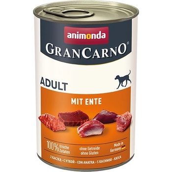Animonda GranCarno® - Премиум консервирана храна за израснали кучета с патешко месо, без зърно, 400 гр