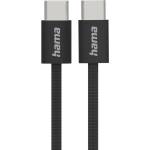 Hama Кабел HAMA Fabric, USB-C към USB-C, 1m, Nylon, Черен - 195002 (HAMA-195002)