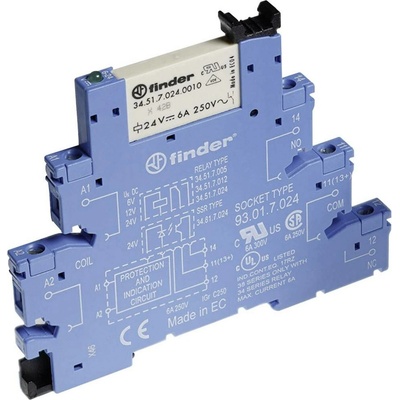 Finder 38.61.7.012.5050 reléový modul, 12 V/DC, 6 A, 1 prepínací, 1 ks