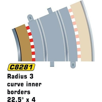 Scalextric R3 krajnica vnútorná 22,5 st 4 ks k 8204