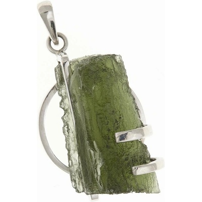 My Moldavite Stříbrný přívěsek s přírodním vltavínem 10306