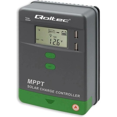 Qoltec MPPT 20A 12/24V LCD 2× USB GEL LiFePO4 53667