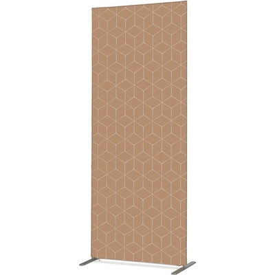 Jansen Display Potištěná látková dělící stěna Deco 85-200 Hexagon béžový, 870 x 2020 mm