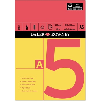 Image 1 of Daler-Rowney Red and Yellow Drawing Paper Скицник 25 A5 150 g (434130500)