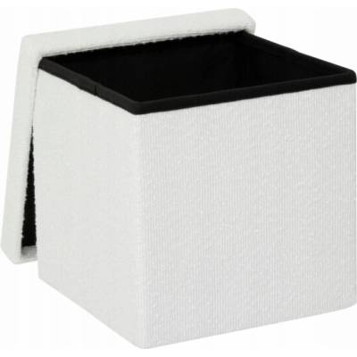 5five Simply Smart Skládací puf z bouclé MODUL, 31 x 31 cm bílý