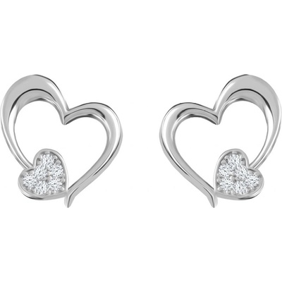Preciosa romantické strieborné náušnice Tender Heart s kubickou zirkóniou 5335 00