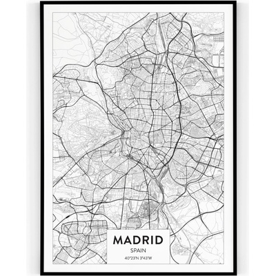 Plakát / Obraz Mapa Madrid 30 x 40 cm Tiskové plátno