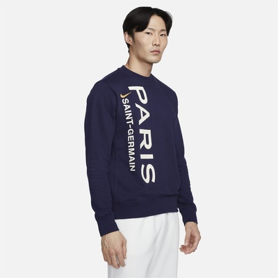 Nike Блуза Nike Paris Saint-Germain Club Men's French Terry Crew-Neck Sweatshirt - BLACKENED BLUE/