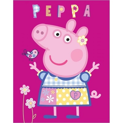 Carbotex Dětská dívčí fleecová deka Prasátko Peppa motiv modelka