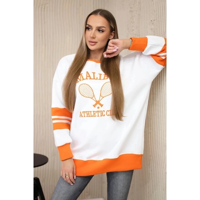 Zateplená mikina Malibu bílá+oranžová
