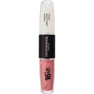 Dermacol Dlouhotrvající dvoufázová barva na rty a lesk 16H Lip Colour Extreme Long-Lasting Lipstick 5 4 + 4 ml – Zboží Dáma