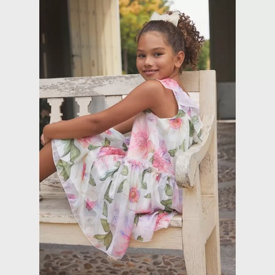 Abel & Lula Свободна нежна рокля с цветя за момиче Abel&Lula