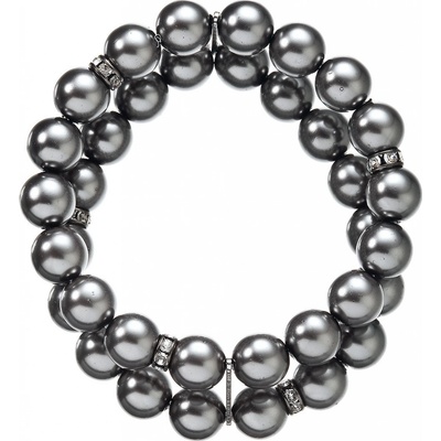 Pavona Perlový náramek dvouřadý tmavě šedý 33065.3 grey