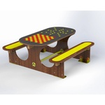 Playfactory ДЕТСКА МАСА ЗА КОЛЕКТИВНА ИГРА ШАХ И ДАМА ot0021 (ot0021)
