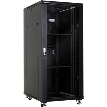Linkbasic NCB 18U 600х1000 мм. , 19" Сървърен шкаф със стъклена врата, черен (NCB18-610-BAA-C)