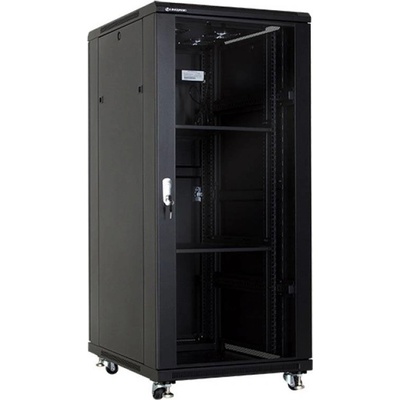 Linkbasic NCB 18U 600х1000 мм. , 19" Сървърен шкаф със стъклена врата, черен (NCB18-610-BAA-C)