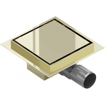 Mexen Flat-Q M13 квадратен подов сифон 12 x 12 см, златен - 1510012 (1510012)