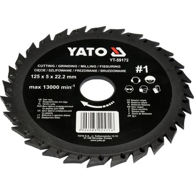 TOYA Диск за циркуляр yato, груб, Ф 125 х 22.2 мм (59172)