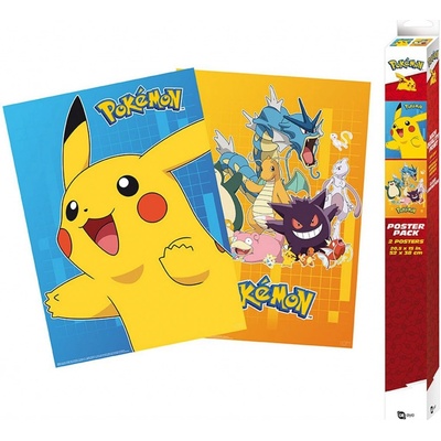 Pokémon POKEMON - sada 2 plakátů - barevné postavičky (52x38)