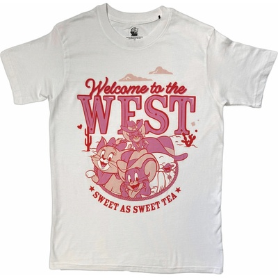 Tričko Tom & Jerry Welcome To The West Pink White Biela