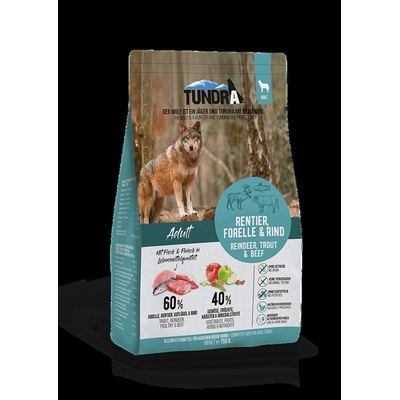 TUNDRA Deer Trout and Beef - Премиум суха храна за израснали кучета, без зърно, с еленско , пъстърва и говеждо месо, 11.34