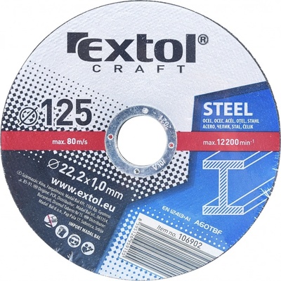 EXTOL CRAFT kotouče řezné na kov, 5ks, 125x1,0x22,2mm, 106902