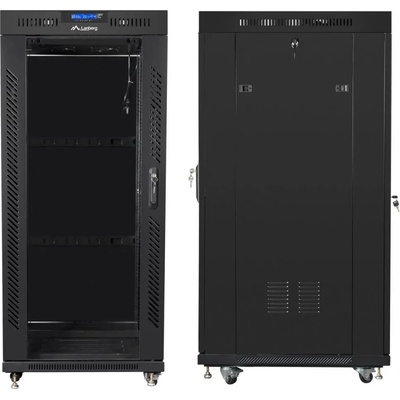 Lanberg Комуникационен шкаф Lanberg 19 27U (800x1200), Свободно стоящ, LCD панел, Черен | FF01-8227-12BL (FF01-8227-12BL)