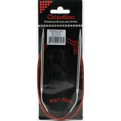 ChiaoGoo Knit Red ergonomické fixní kruhové jehlice 100 Cm 5mm – Zboží Dáma