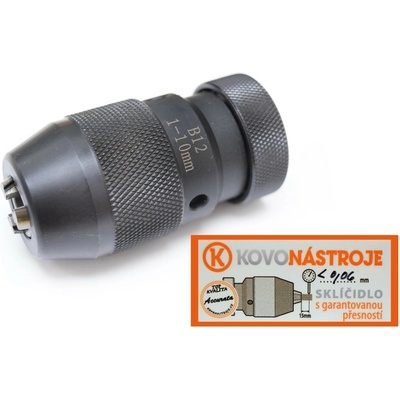 Vrtačkové sklíčidlo rychloupínací 1 - 10 mm B12 PROFI , házivost do 0,06mm JS-SKLR-1-10-B12-36-GAR