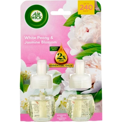 Air Wick White Peony & Jasmine Blossom Pivoňka a jasmínový květ DUO elektrický osvěžovač náhradní náplň 2 x 19 ml