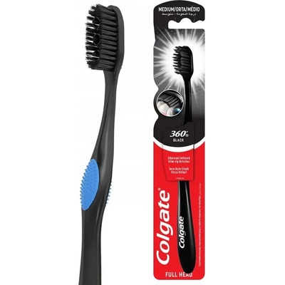 Colgate Zubná kefka 2X Deeper 360° Charcoal Medium