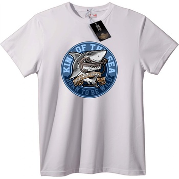 NOONEBRAND Тениска Крал на Морето Акула - XL, White