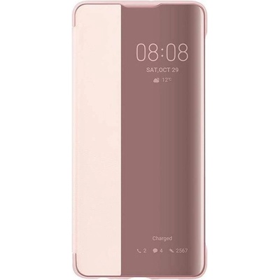 Huawei Smart View Flip Cover - оригинален кожен калъф за Huawei P30 (розов)