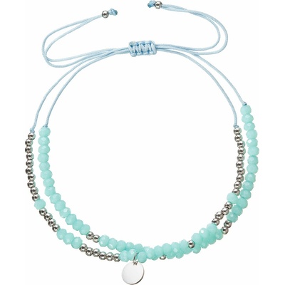 PAVONA Textilný náramok tyrkysové korálky 13038.3 turquoise