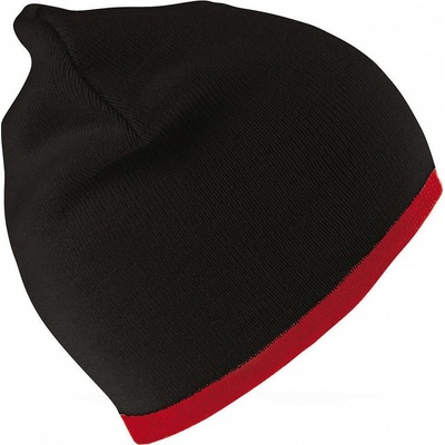 Result Winter Essentials Pletená čiapka čierna/červená