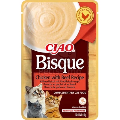 INABA Cat Ciao Bisque кремообразно пюре за котки - пилешко, говеждо 40 г