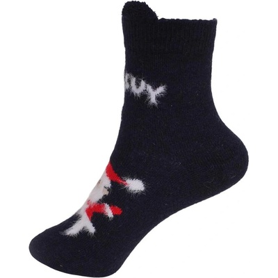 Вълнени чорапи в тъмносиньо с Дядо Коледа