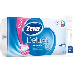 Zewa Тоалетна хартия Zewa Deluxe Delicate Care, 3-слойна, 19, 3 м, 8 ролки