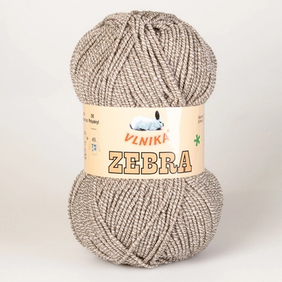 Pletací příze Vlnika ZEBRA 428 béžovo-šedá, melírovaná, 100g/195m