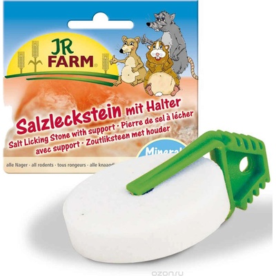 JR FARM Salt Licking Stone with support - Солно минерално камъче за гризачи 80 гр