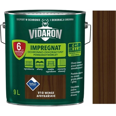 VIDARON IMPREGNACE NA DŘEVO V10 AFRICKÉ WENGE 9L