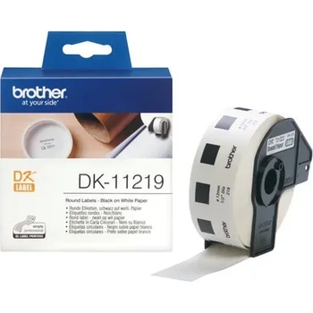 Brother Консуматив, Brother DK-11219 Round Paper 1/2" label 12mm x 12mm x 1200 (Black on White) (DK11219)