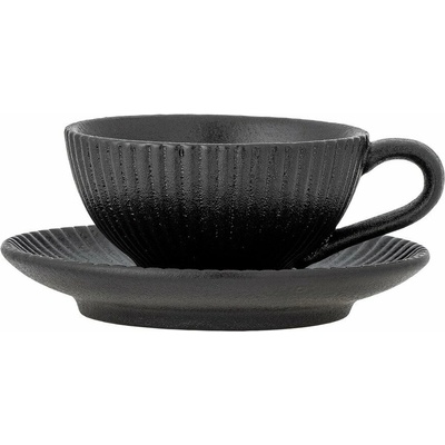 Bloomingville Čierna keramická šálka na cappuccino Neri 200 ml
