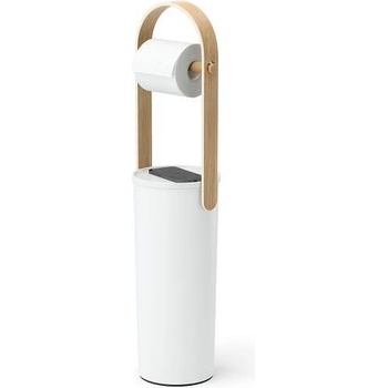 Umbra hk ltd (Канада) Стойка за тоалетна хартия umbra bellwood с отделение за ролки - цвят бял с дърво (umbra 1022314-668)