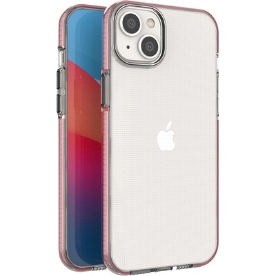 HQWear Кейс Spring Case за iPhone 14 Plus, със светлорозова рамка (9145576265352)