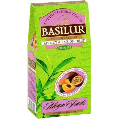 Basilur Aromatizovaný zelený čaj Magic Green Apricot and Passion Fruit sypaný 100 g